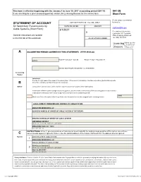 STATEMENT of ACCOUNT Licensing Division