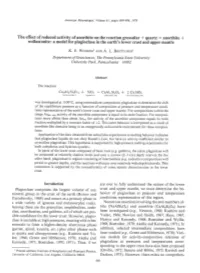 The Effect of Reduced Activity of Anorthite on the Reaction Grossular