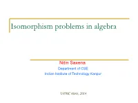 Isomorphism Problems in Algebra