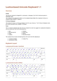 Lushootseed Unicode Keyboard Help