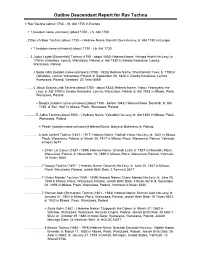 Outline Descendant Report for Rav Tachna