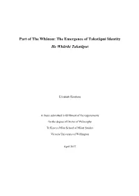 Part of the Whānau: the Emergence of Takatāpui Identity He Whāriki Takatāpui