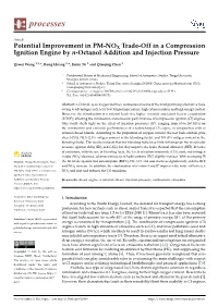 Potential Improvement in PM-NOX Trade-Off in a Compression Ignition Engine by N-Octanol Addition and Injection Pressure