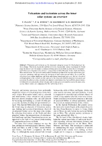 Volcanism and Tectonism Across the Inner Solar System: an Overview