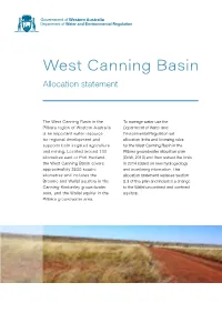 West Canning Basin Allocation Statement