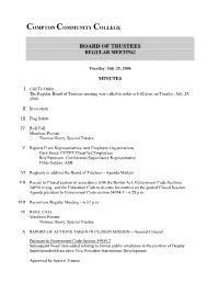 Board of Trustees Regular Meeting