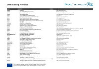 CPPB Training Providers
