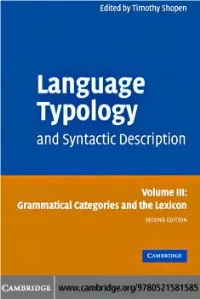 Language Typology and Syntactic Description, Second Edition Volume