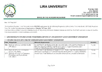 Lira University P.O