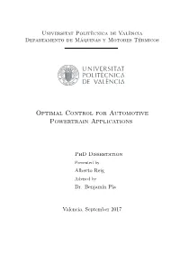 Optimal Control for Automotive Powertrain Applications