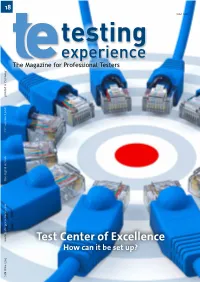 Test Center of Excellence How Can It Be Set Up? ISSN 1866-5705
