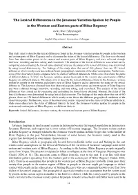 The Lexical Differences in the Javanese Varieties Spoken By