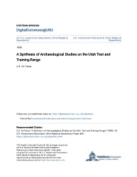 A Synthesis of Archaeological Studies on the Utah Test and Training Range