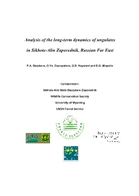 Analysis of the Long-Term Dynamics of Ungulates in Sikhote-Alin Zapovednik, Russian Far East