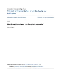 How Should Inheritance Law Remediate Inequality?