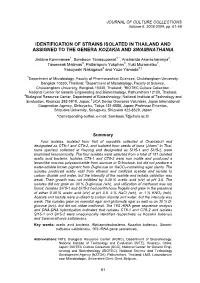 Identification of Strains Isolated in Thailand and Assigned to the Genera Kozakia and Swaminathania