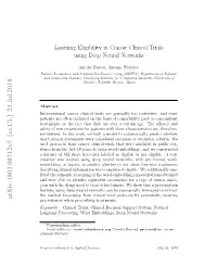 Learning Eligibility in Cancer Clinical Trials Using Deep Neural Networks