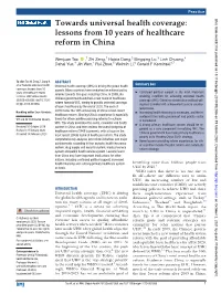Lessons from 10 Years of Healthcare Reform in China
