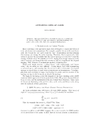 OPTIMIZING SIZES of CODES 1. Introduction to Coding Theory Error