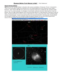 Planetary Nebula: from Messier to Abell (Chart Addendum)