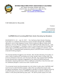 Calpers Secret Lending Bill Fails Under Scrutiny by Senators