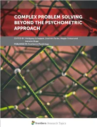 Complex Problem Solving Beyond the Psychometric Approach