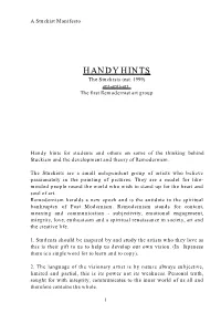 HANDY HINTS the Stuckists (Est