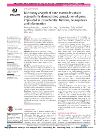 Microarray Analysis of Bone Marrow Lesions in Osteoarthritis