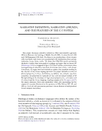 Narrative Infinitives, Narrative Gerunds, and the Features of the C-T System