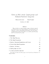 Notes on Sela's Work: Limit Groups And