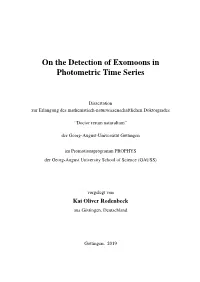 On the Detection of Exomoons in Photometric Time Series
