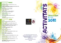 Triptic ACTIVITATS ESTIU 2018 Comu De Canillo
