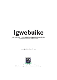 AN AFRICAN JOURNAL of ARTS and HUMANITIES Www