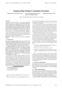 Analyzing Player Profiles in Collectible Card Games