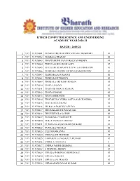 B.Tech Computer Science and Engineering Academic Year 2020-21