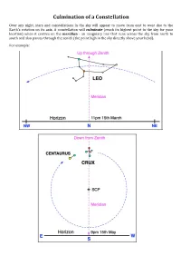 Culmination of a Constellation