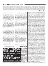 DIE ANTHOLOGIE DER KUNST Kunst Und Theorie: DIALOG