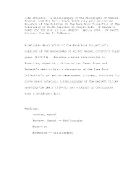 John Atkinson. a Bibliography of the Monographs of Samuel Beckett