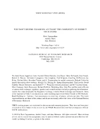 Nber Working Paper Series Why Don't Issuers Choose