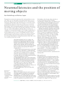 Neuronal Latencies and the Position of Moving Objects