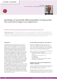 Synthesis of Aromatic Trifluoromethyl Compounds: the Potential for Large Scale Application
