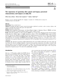 The Experience of Spasticity After Spinal Cord Injury: Perceived Characteristics and Impact on Daily Life