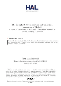 The Interplay Between Excitons and Trions in a Monolayer of Mose 2 N