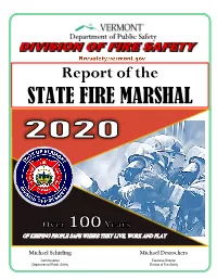 2020 Report of the State Fire Marshal
