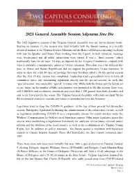 2021 General Assembly Adjourns Document