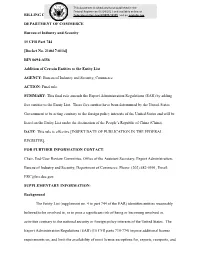 BILLING CODE 3510-33-P DEPARTMENT of COMMERCE Bureau of Industry and Security 15 CFR Part 744 [Docket No. 210617-0134] RIN 0694