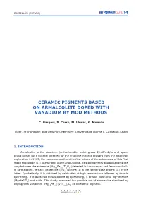 Ceramic Pigments Based on Armalcolite Doped with Vanadium by Mod Methods