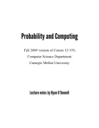Fall 2009 Version of Course 15-359, Computer Science Department, Carnegie Mellon University
