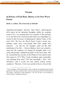 In Defence of Paul Ham: History As Its Own Worst Enemy