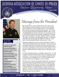 Message from the President Well, Another Year Has Come and Gone